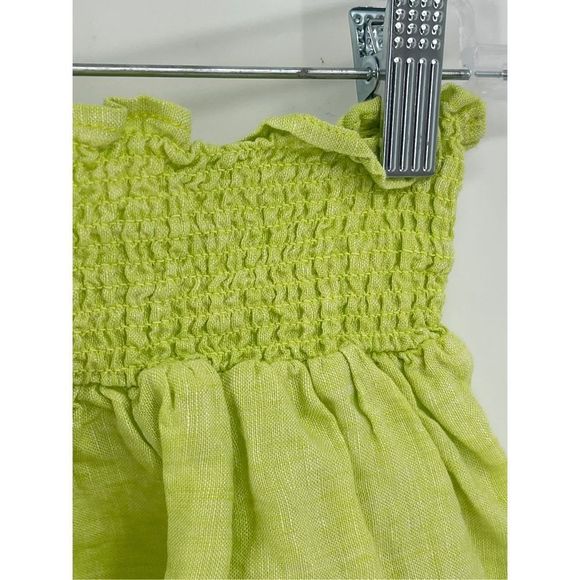 Cynthia Rowley Skirt Mini Linen Neon Yellow Green Women’s Size Large New - Picture 10 of 11